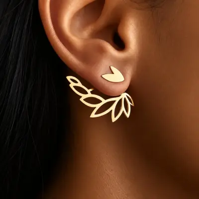 Boucles d’oreilles feuillage doré