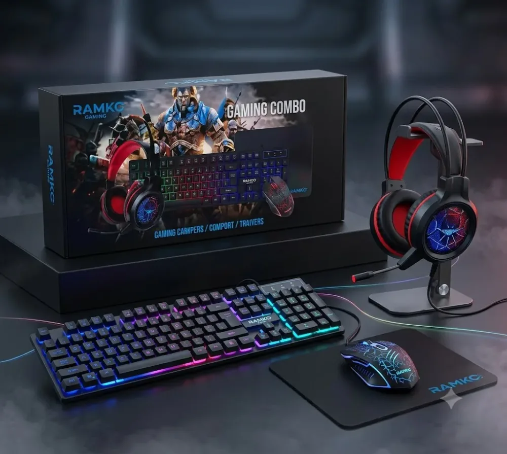 باك معدات gamer 4 in 1 كيبورد ماوس سماعات...الخ