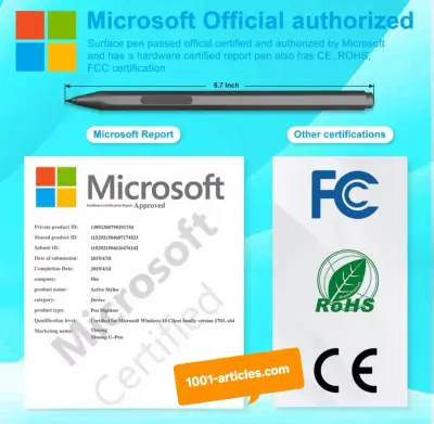 Stylet 1024 Microsoft Surface / Pro, Book, Go - Batterie AAAA