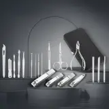 Ensemble de pédicure coupe-ongles 16 pièces avec ciseaux pince à épiler outils de manucure professionnels