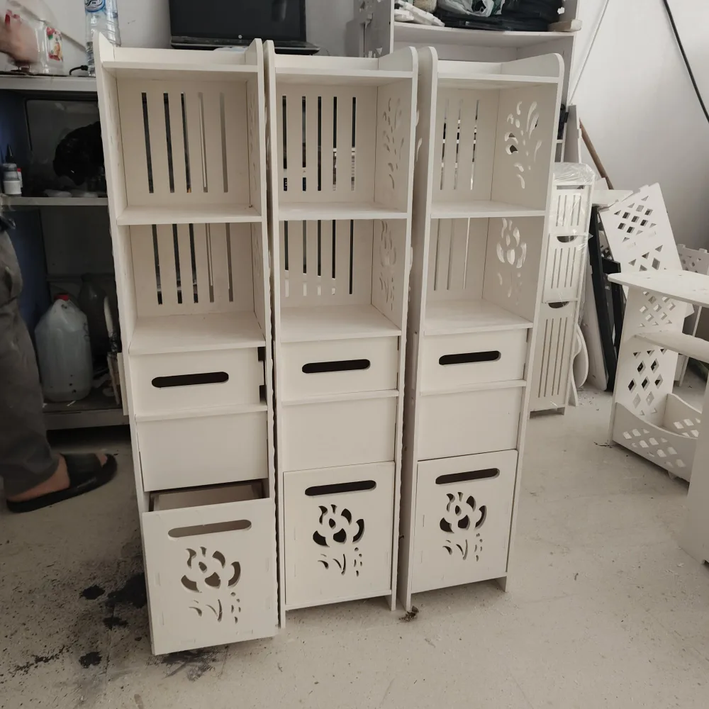 Slim Bathroom Cabinet with Basket CNC File