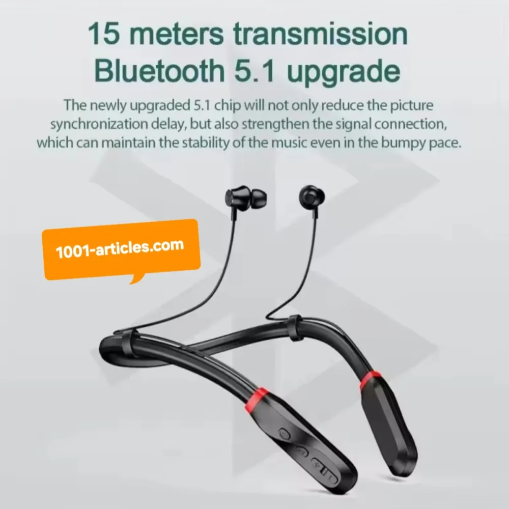 Écouteurs I35 Bluetooth 5.1 - Stéréo - Sport - Micro intégré - Tour de Cou.