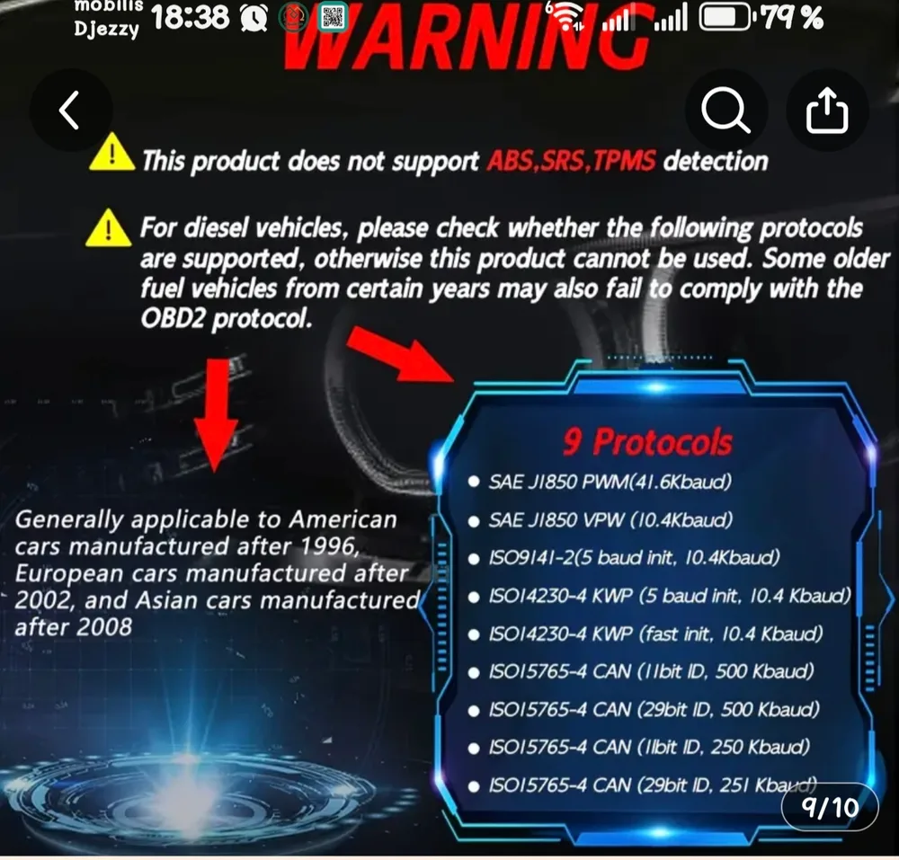 Scanner OBD 2 v601/2026