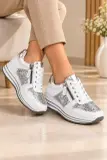 Baskets ARA blanches à détails argentés – Cuir véritable – Pointure 40