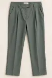 Pantalon Femme Damart Vert Kaki – Coupe Droite à Plis – Taille 48