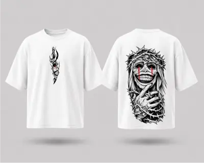 T-shirt Oversize Dark Fantasy - Statue Dieu