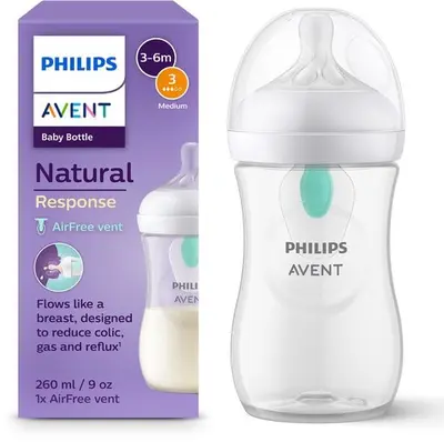 Biberon à Réponse Naturelle anti colique plastique de 260 ml