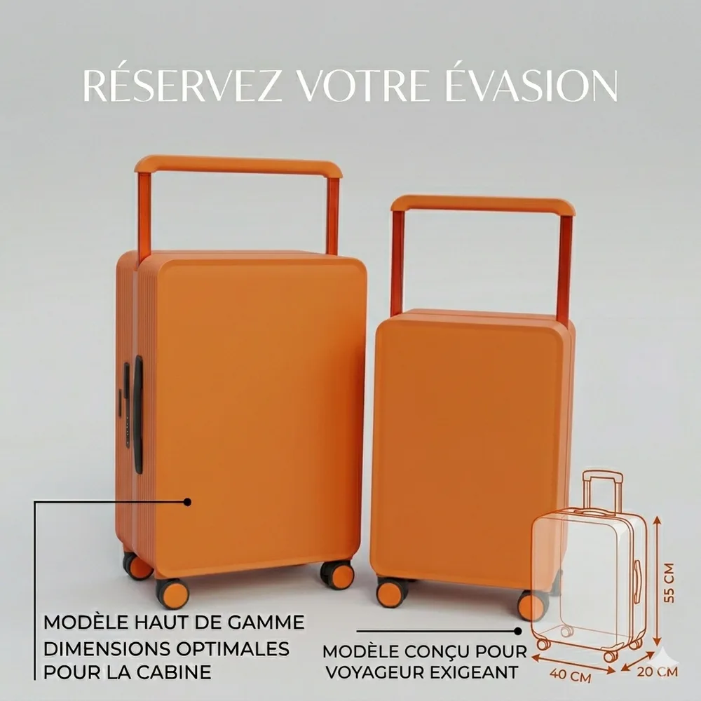 Valise rigide premium qualité Bras large