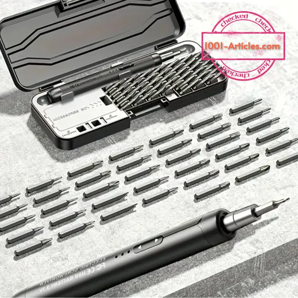 Ensemble de tournevis de précision, électrique rechargeable, 46 en 1, embouts magnétiques.