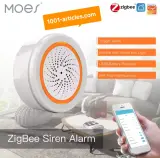 Sirène de sécurité intelligente MOES - Sonore et lumineuse Tuya Smart Zigbee.