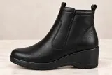 ECCO – Bottines Femme en Cuir Noir à Semelle Compensée