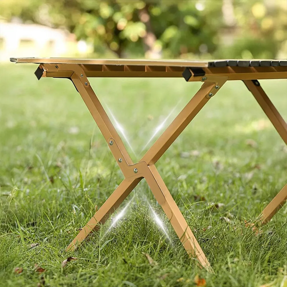 Table de Camping Pliante en Aluminium avec Design Grain de Bois - طاولة تخييم ألمنيوم قابلة للطي بتصميم خشبي