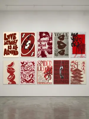 Pack 10 posters autocollants theme Rouge
