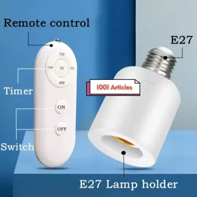 Douille de Lampe E27, 60W avec télécommande, sans fil, minuterie intelligente.