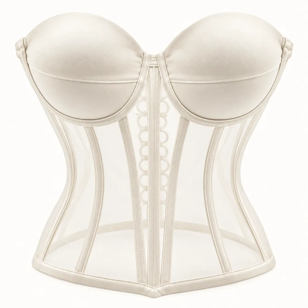 Bustier Corset Transparent à Baleines