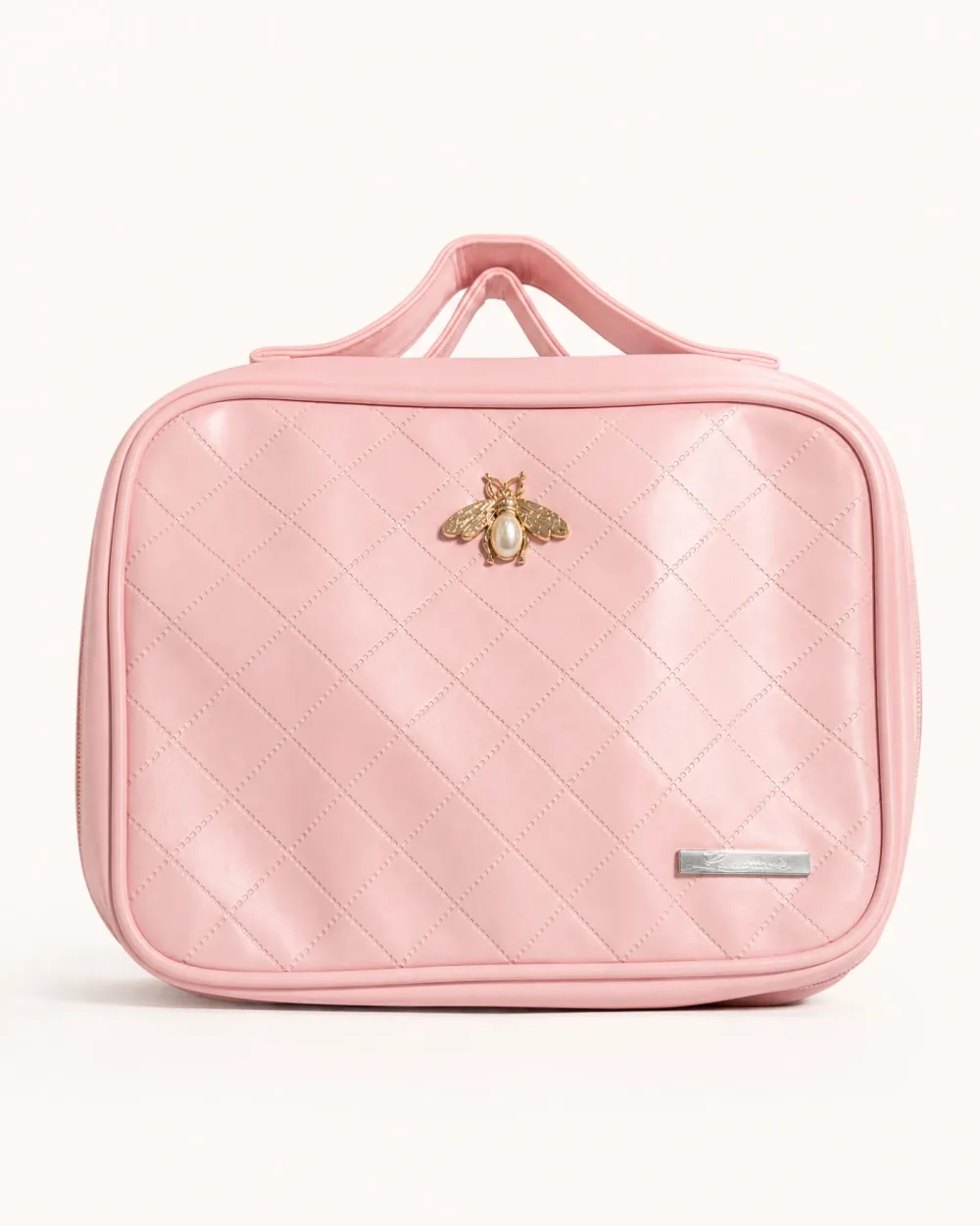 Trousse de toilette matelassée avec broche abeille