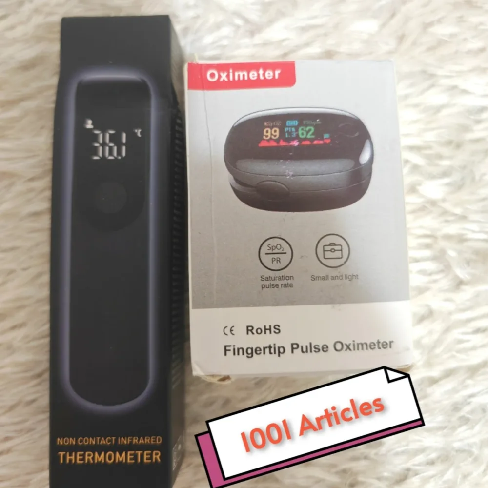 Pack Thermomètre Numérique IR Sans Contact + Mini Oxymètre