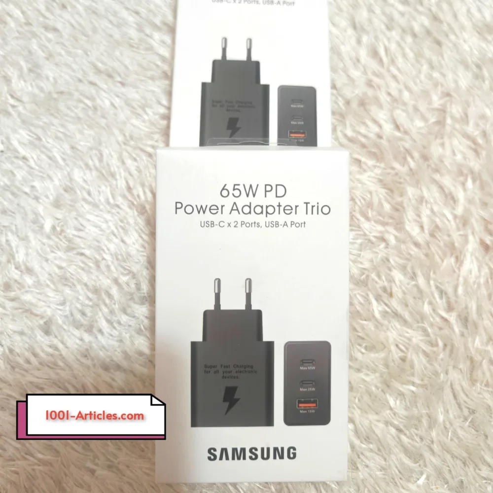 Chargeur Original Samsung, Super Rapide PD 65W - 03 Ports, Cable Type C