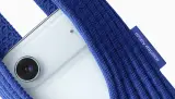 Pochette Téléphone en Tissu avec Longue Bandoulière – Bleu Ciel, Bleu & Marron
