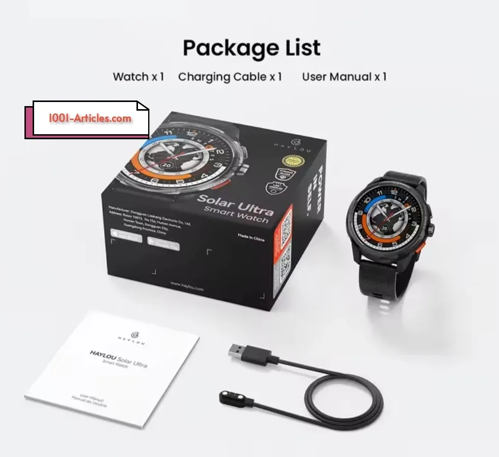 HAYLOU SOLAR ULTRA - GPS Smart Watch pour Homme - 1.58", Amoled