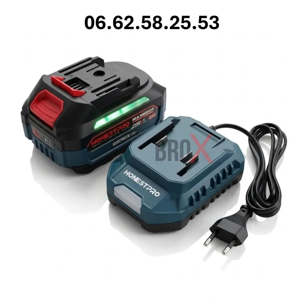 Meuleuse d’angle sans-fil brushless 21v HONESTPRO YAE6115