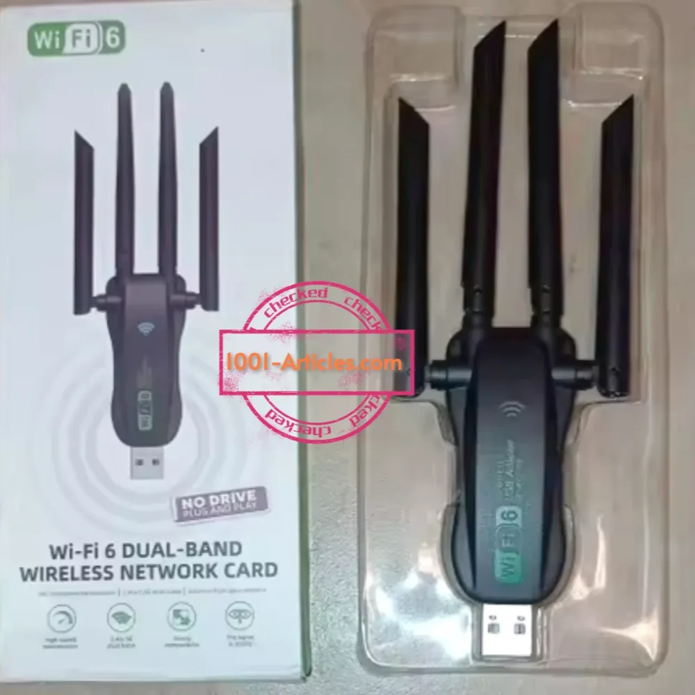 Adaptateur à 4 antennes USB AX900 WIFI6 et Bluetooth 5.4.2, double bandes
