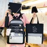 Sac à Dos Multifonctionnel Kawaii Grand Volume Imperméable et Résistant 5Pcs Bleu SACKDS33BL - حقيبة ظهر بعدة قطع بتصميم كاوايي