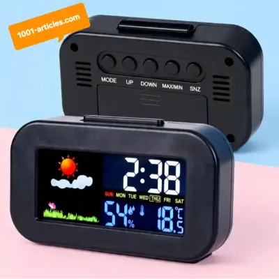 Horloge / Réveil avec Prévisions Météo et Rétroéclairage LED Coloré