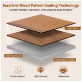Table de Camping Pliante en Aluminium avec Design Grain de Bois - طاولة تخييم ألمنيوم قابلة للطي بتصميم خشبي