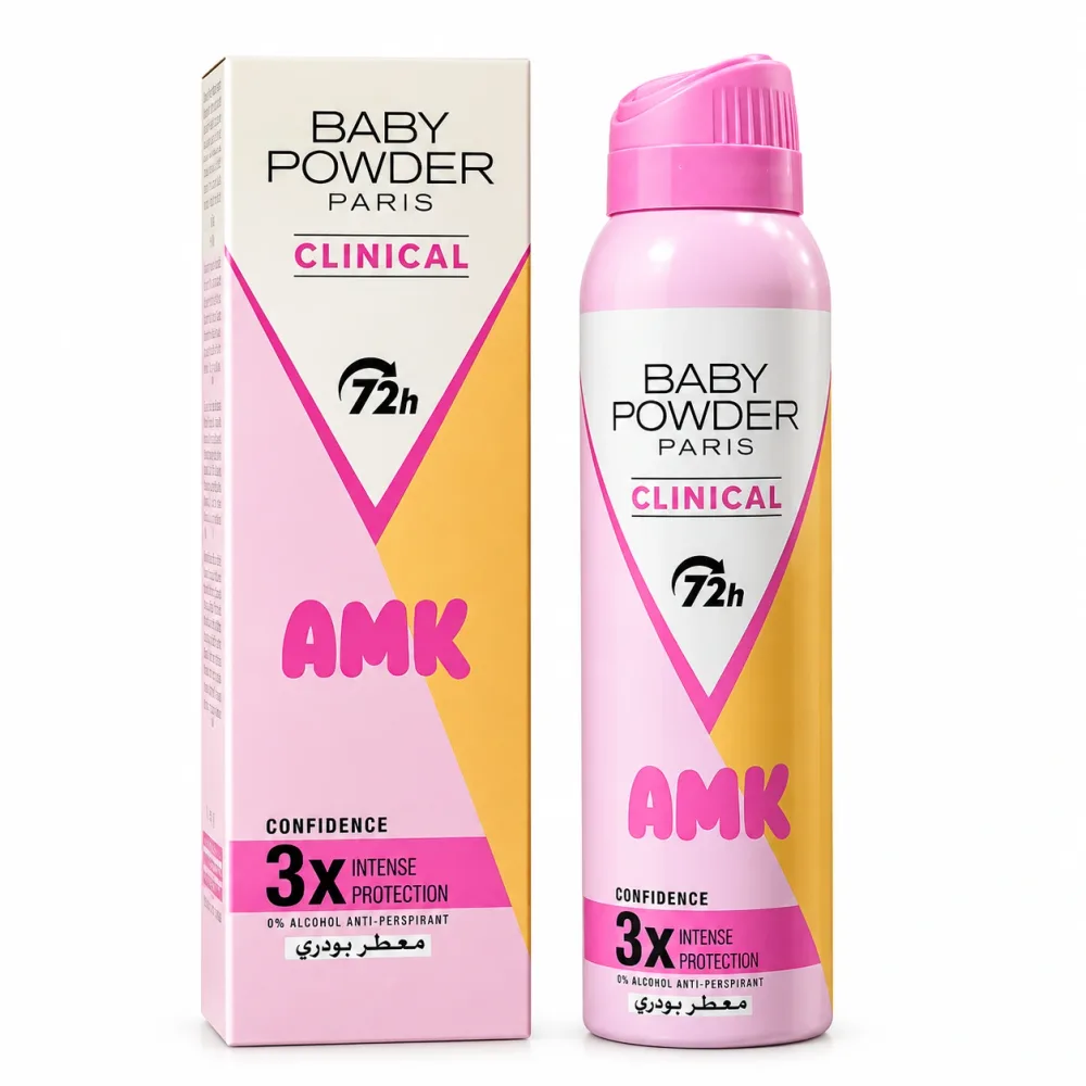 AMK Baby Powder Paris Déodorant Clinical 72H – Parfum Poudré 150ML
