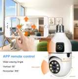 كاميرا مراقبة بانورامية WiFi بعدستين بشكل مصباح