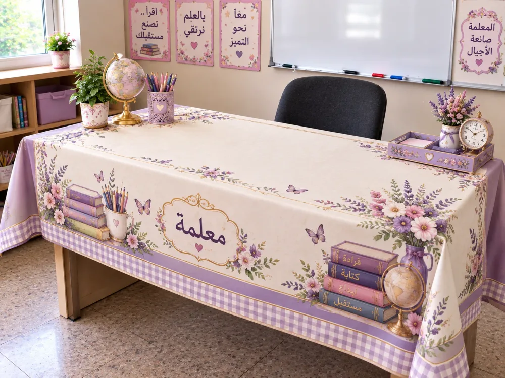 غطاء مكتب المعلمة