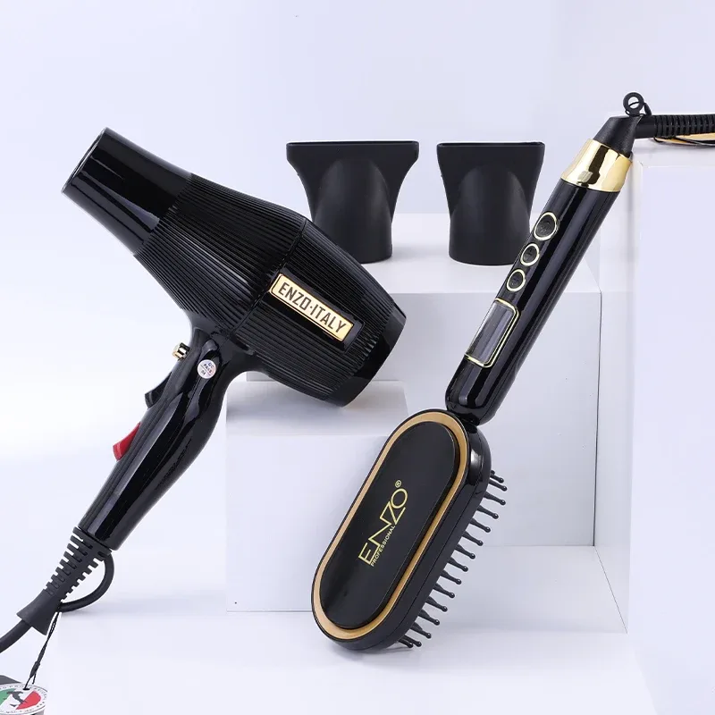 Kit de coiffage ENZO Professional EN-6304 2-en-1 2000W – Sèche-cheveux & Brosse Lissante Ionique