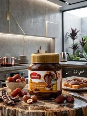 الباسقة -شكلاطة التمر بالبندق والخروب 350غ-