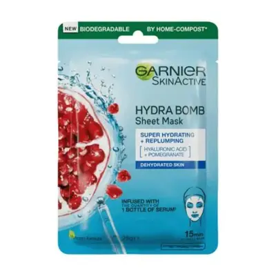 garnier hydra bomb sheet mask pomrgrante