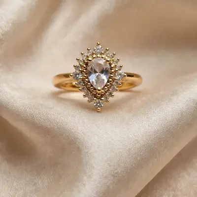 Bague solitaire carrée