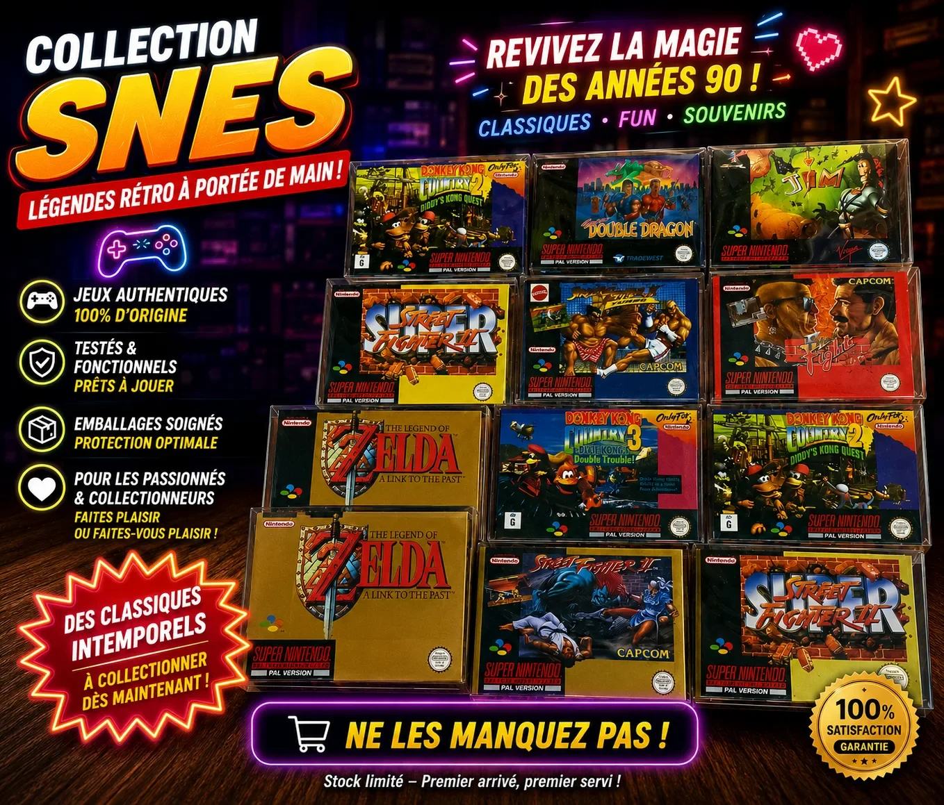Cassette SNES avec boîte