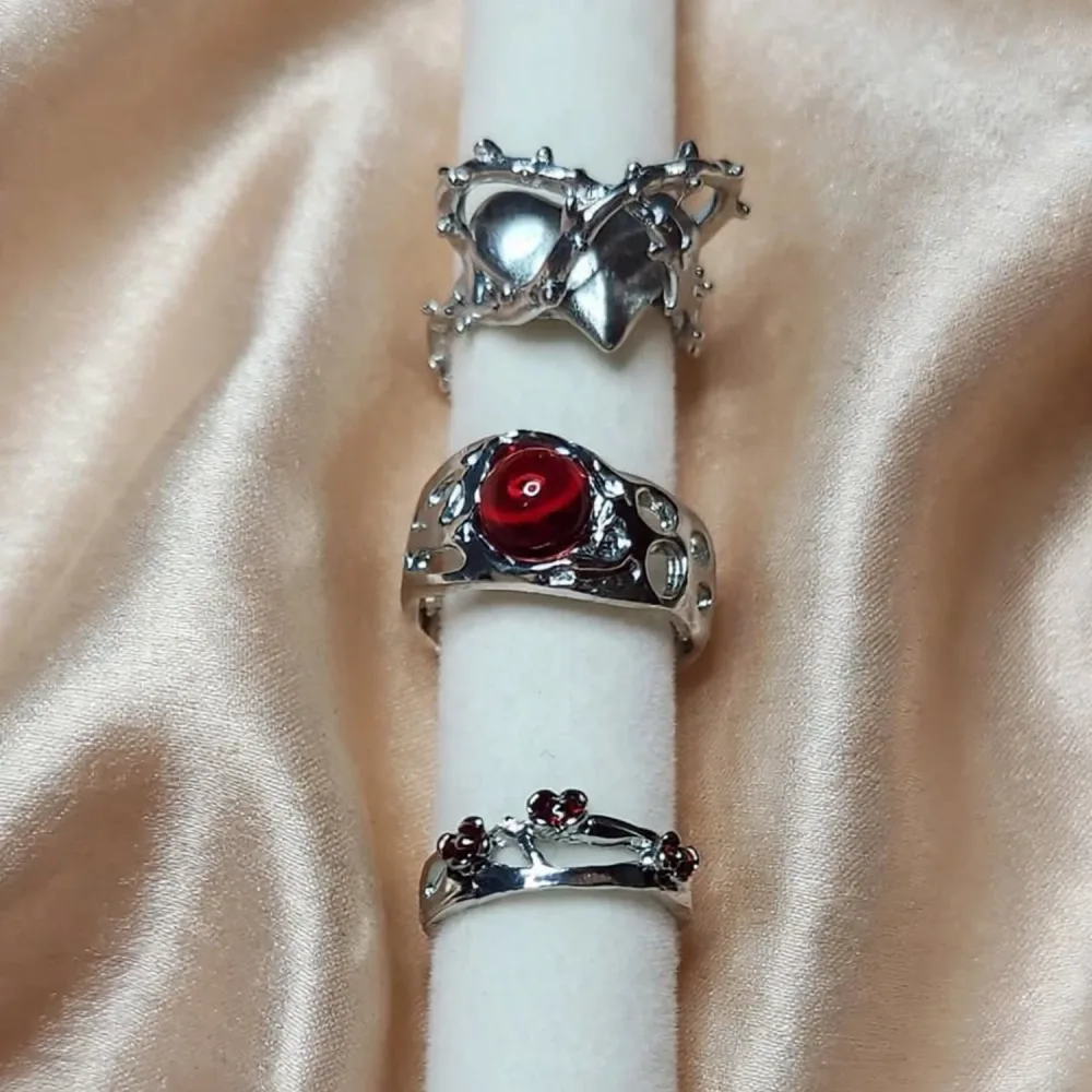 Lot de 3 Bagues style Y2K