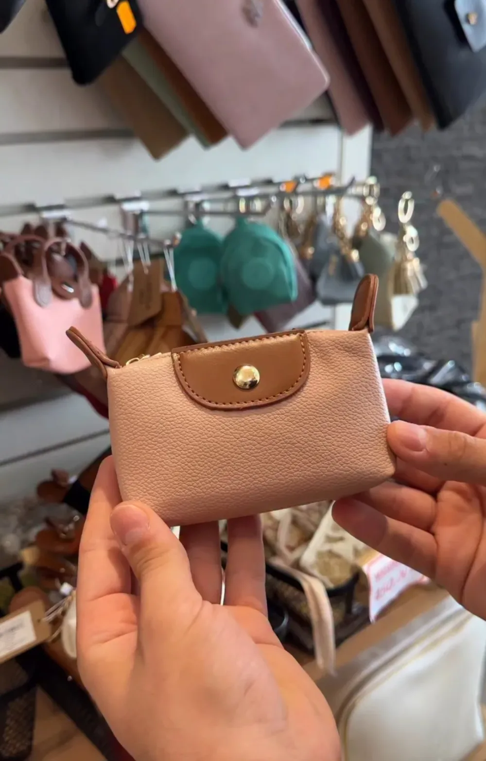 Mini porte-monnaie bicolore en cuir