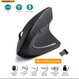 Souris verticale ergonomique sans fil 2.4 GHZ, 06 boutons.