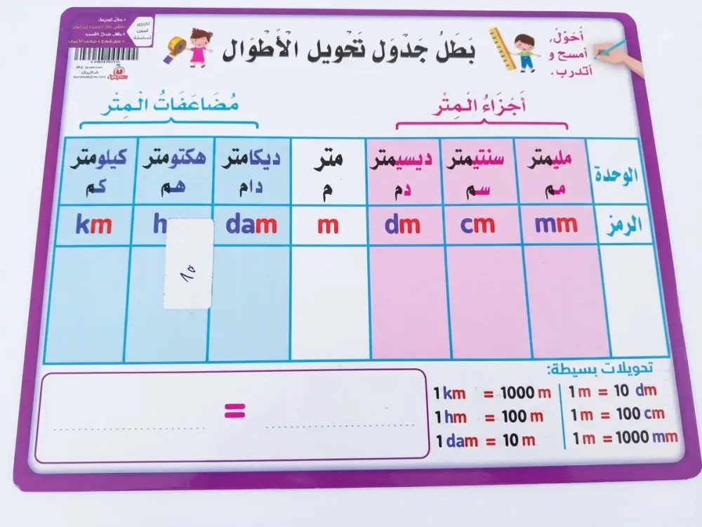 بطل جدول التحويلات ( أكتب و أمسح) 10 قطع