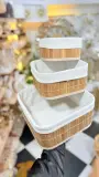Panier de rangement en bambou 3pcs