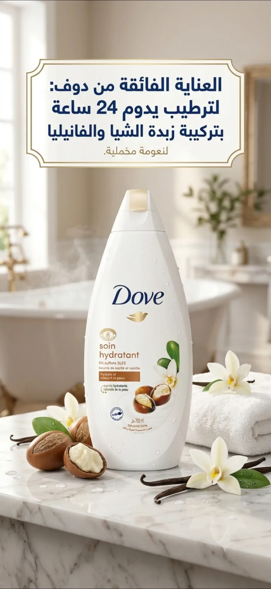 Dove غسول بعطر البندق والفانيلا 700ml