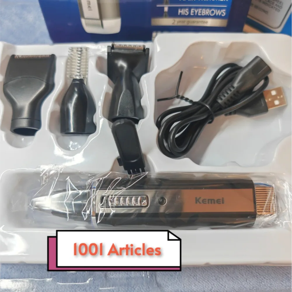 Tondeuse à barbe rechargeable Kemei 04 têtes
