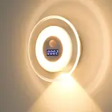 Applique Murale LED Intelligente Avec Capteur de Mouvement Écran Horloge Numérique - مصباح الحائط الذكي بمستشعر حركة وشاشة رقمية لعرض الوقت