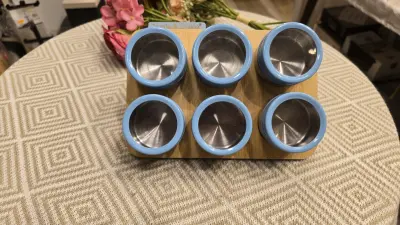 🧂 ENSEMBLE DE BOCAUX DE RANGEMENT - 6 PIÈCES BLEU CIEL