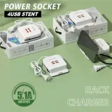 Station de charge rapide universel multiports 4 USB avec Cable Type-C – شاحن متعدد المنافذ