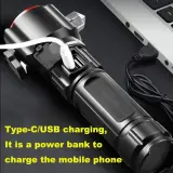 Lampe Torche Multifonctionnel LED Puissante Rechargeable par USB Avec PowerBank – طورش عالي السطوع