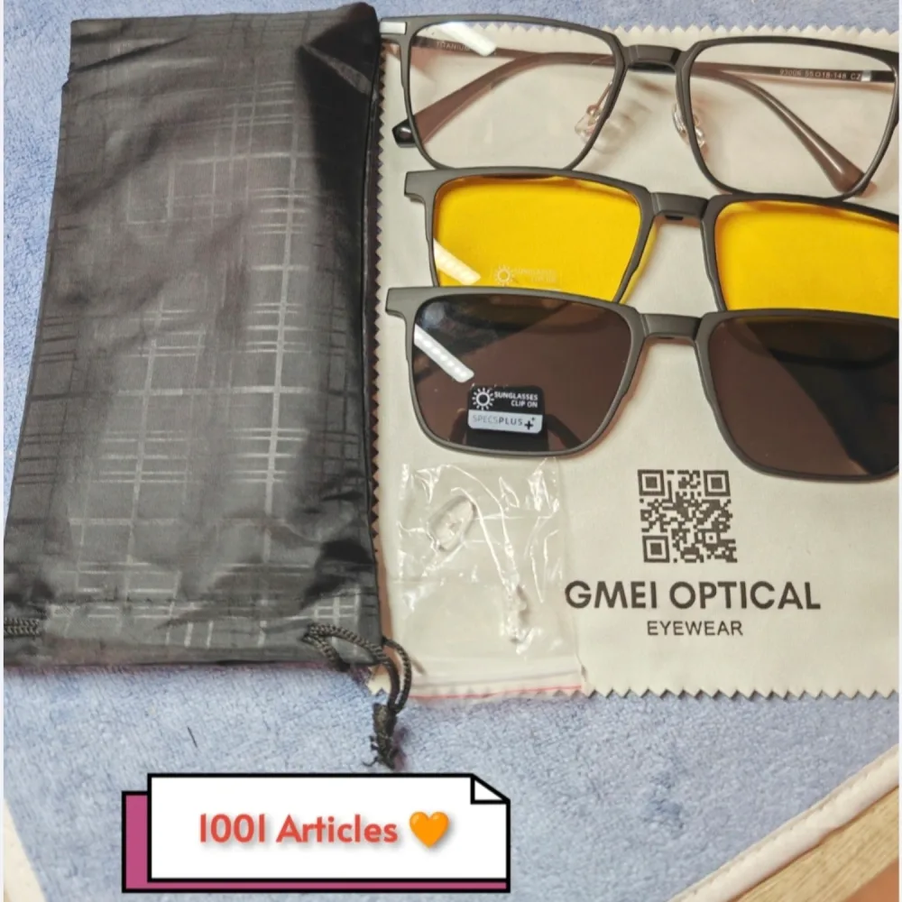 Lunettes Titane de soleil et vision nocturne 03 en 01 hommes et femmes