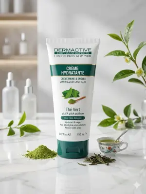 كريم ديرماكتيف (DERMACTIVE) المرطب لليدين والأظافر بخلاصة الشاي الأخضر
